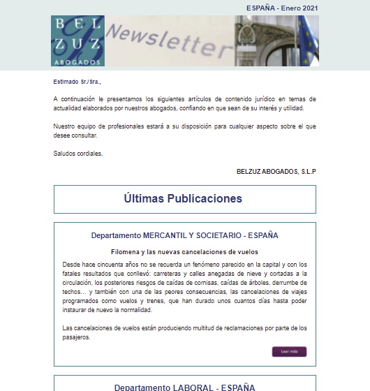 Newsletter España - Enero 2021