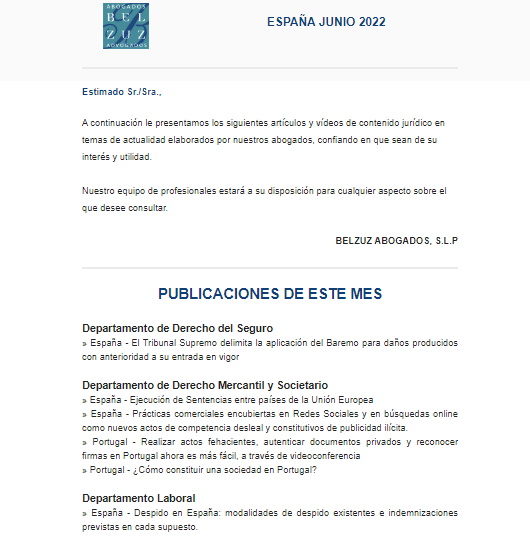 Newsletter España - Junio 2022